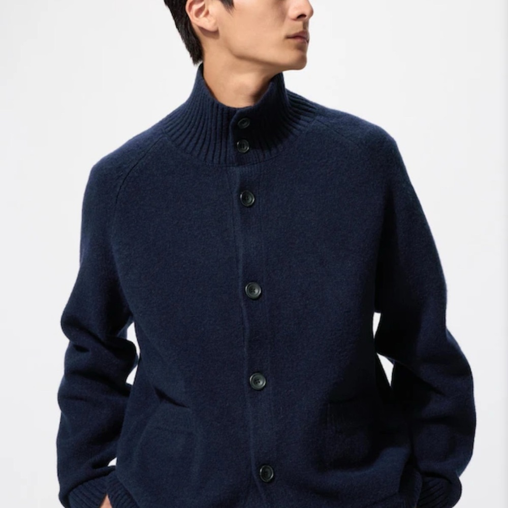 Uniqlo Men's Dark Blue Cardigan Sweater